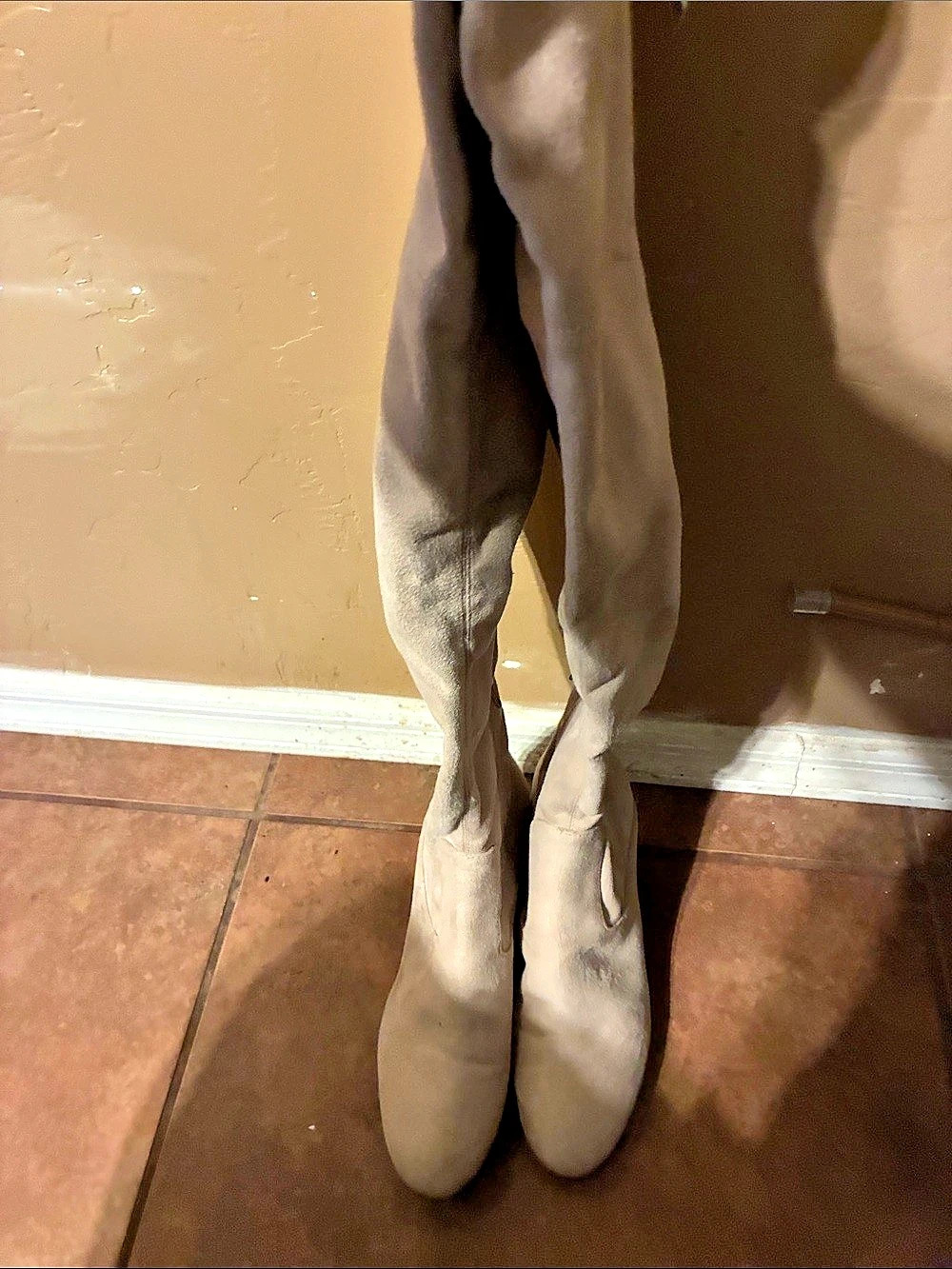 Ivanka Trump Midland Over-The-Knee Boot Boots Beige Size: 6.5 M